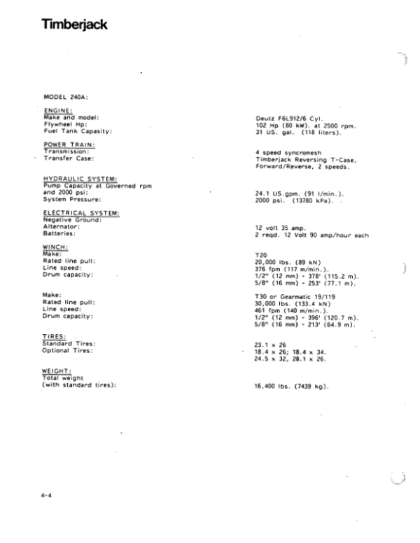 John Deere 200A Skidders Operator’s Manuals (8043510) Workshop Guide
