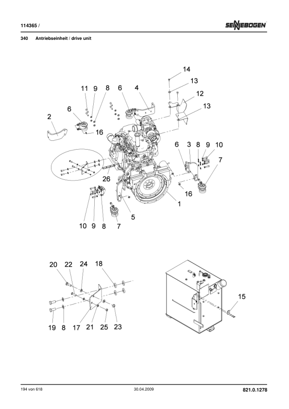 Sennebogen 821.0.1278 Operators, Maintenance and Parts Manual Workshop Guide