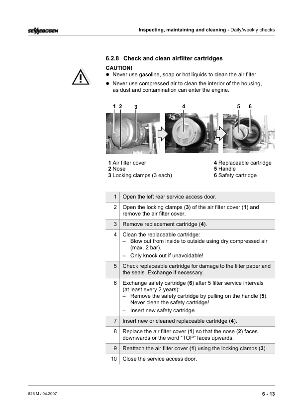 Sennebogen 825.0.1039 Operators, Maintenance and Parts Manual Workshop Guide