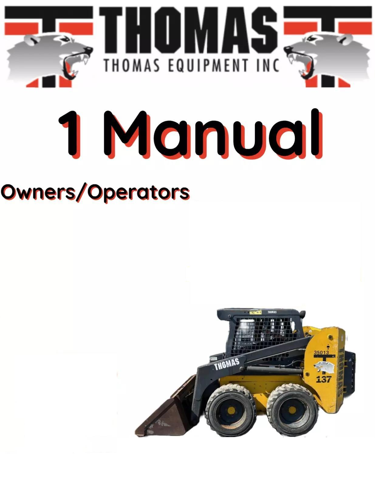 THOMAS 81 SKID STEER LOADER MANUAL OPERATORS OWNERS  S