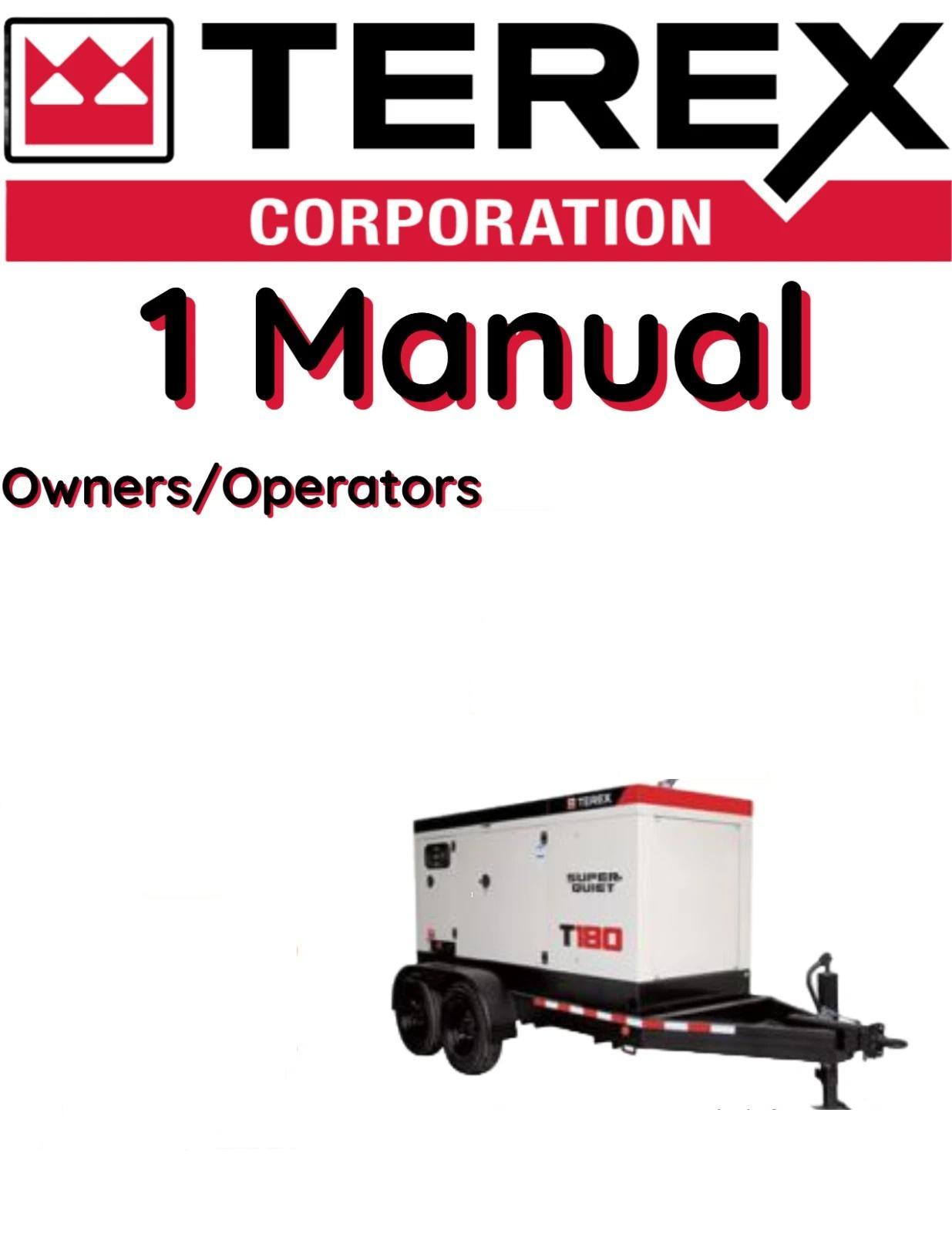 TEREX T30 GENERATOR OPERATORS OWNERS MANUAL
