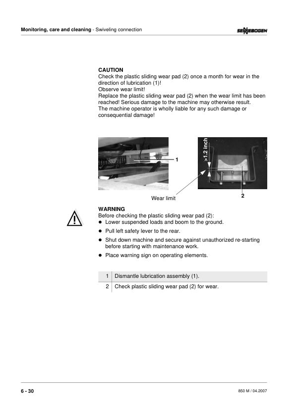 Sennebogen 850.0.329 Operators, Maintenance and Parts Manual Workshop Guide