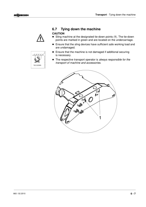 Sennebogen 860.0.1002 Operators, Maintenance and Parts Manual Workshop Guide