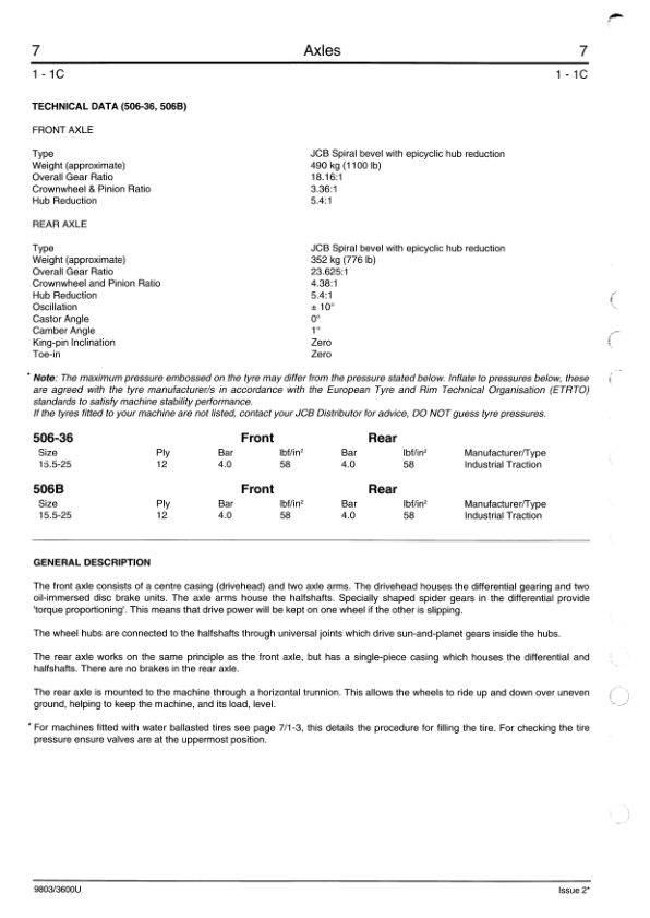 JCB 505-19, 505-22, 508-40, 506-36, 510-40, 506B Loadall Service Repair Manual