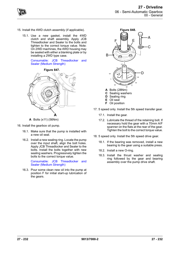 JCB 3CX, 4CX, 5CX Backhoe Loader Service Repair Manual (Tier 2 & Tier 3, SN 2254521- 2517500)