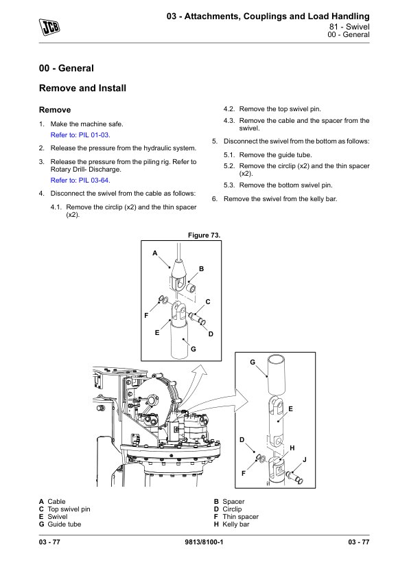 JCB 4CX Pilingmaster Loader Service Repair Manual