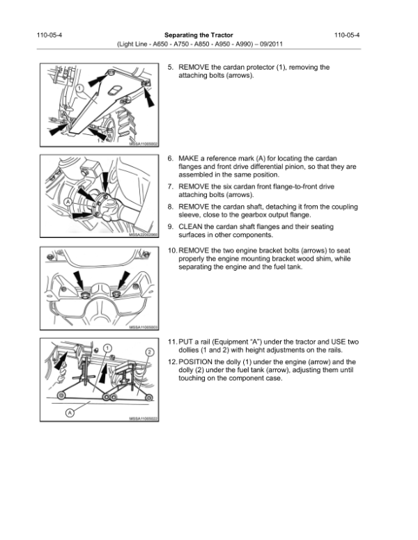 Valtra A650, A750, A850, A950, A990 Tractors Repair Manual