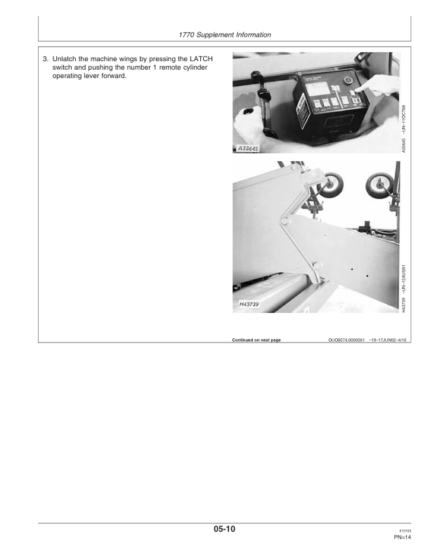 John Deere 1770, 7200 Planters (24R) Supplement for OMA72771 & OMA54952 Operator’s Manual (A76258) Workshop Guide