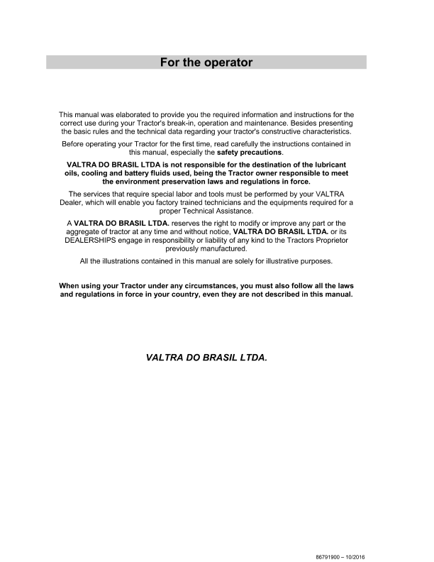 Valtra BH135i, BH145, BH165, BH180, BH200, BH210i (BH GIII line) Repair Manual