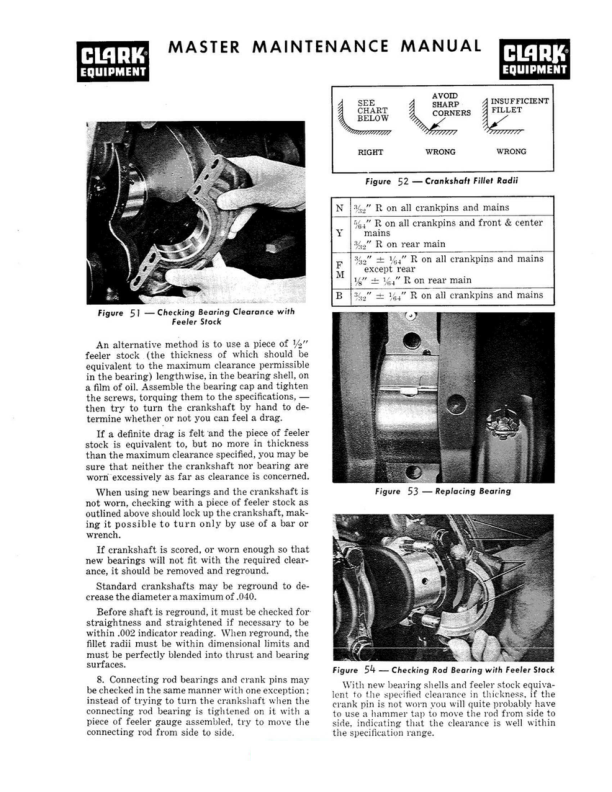 Clark C300-30, C300-40, C300-50 Forklift Overhaul Manual Workshop Guide