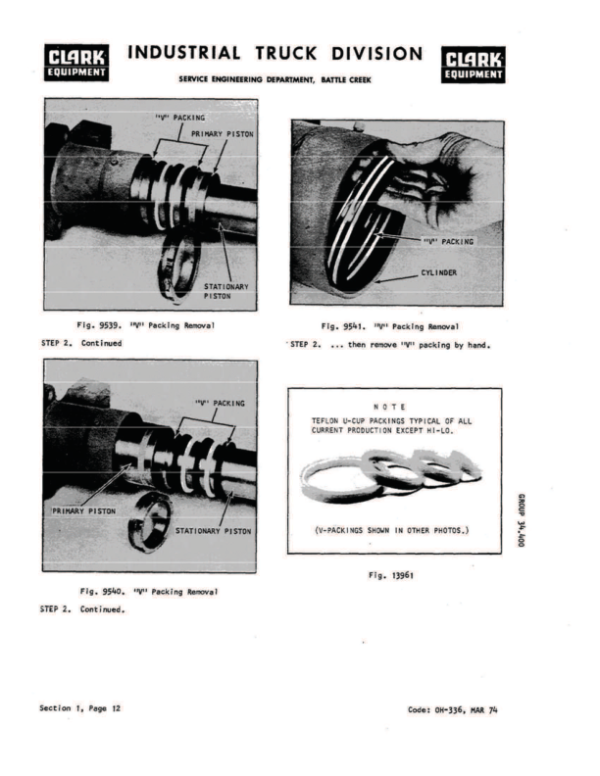 Clark C500-20, C500-25, C500-S30 Forklift Overhaul Manual Workshop Guide