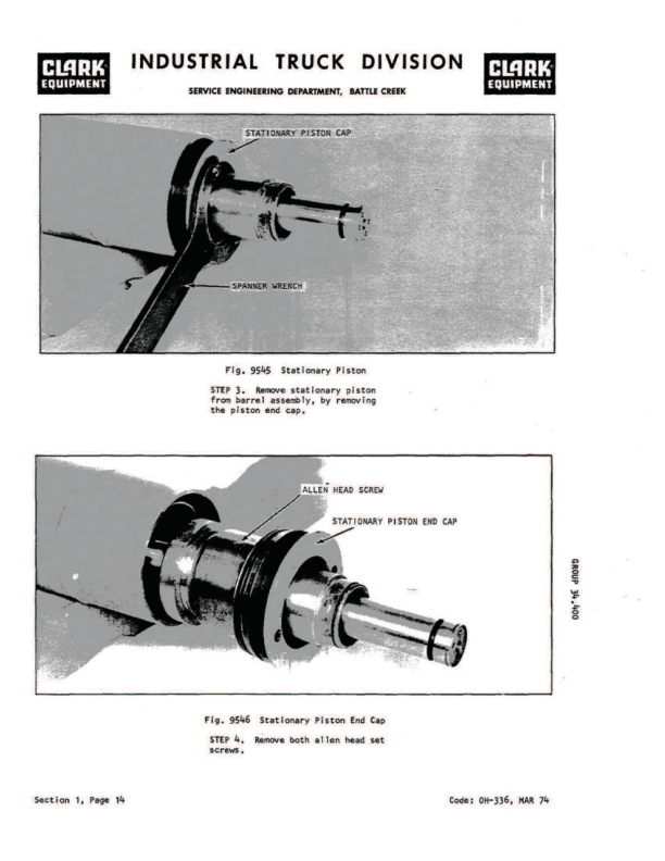 Clark C500-20, C500-25, C500-S30 Forklift Overhaul Manual Workshop Guide