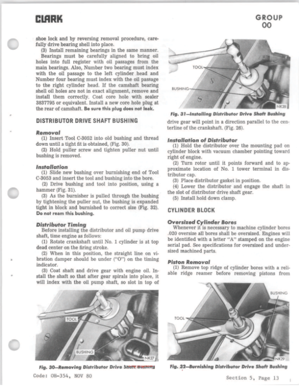 Clark C500-Y160, C500-Y180, C500-S250 Forklift Overhaul Manual Workshop Guide