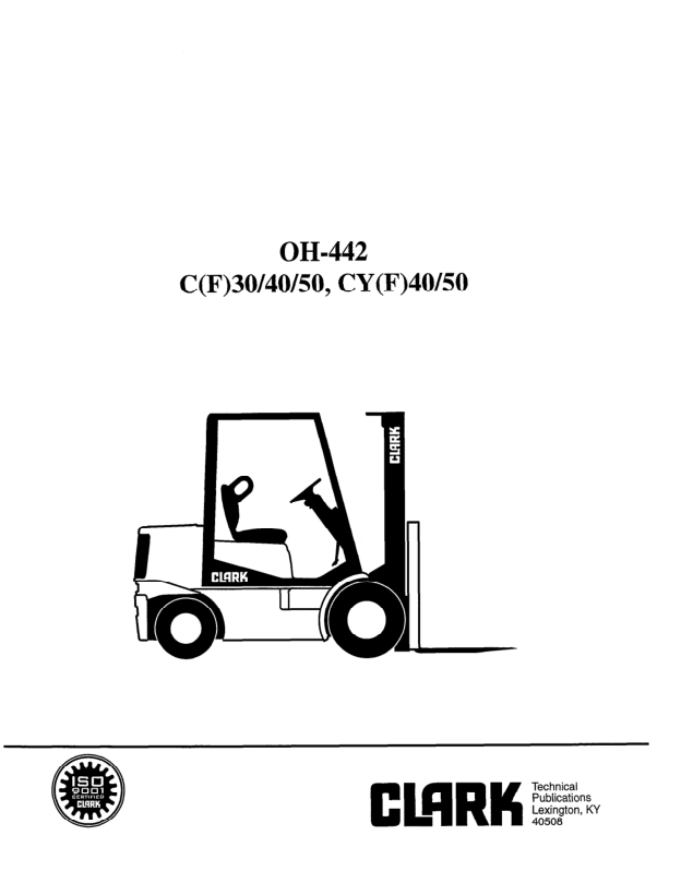 Clark C30, C40, C50 Forklift Overhaul Manual Workshop Guide
