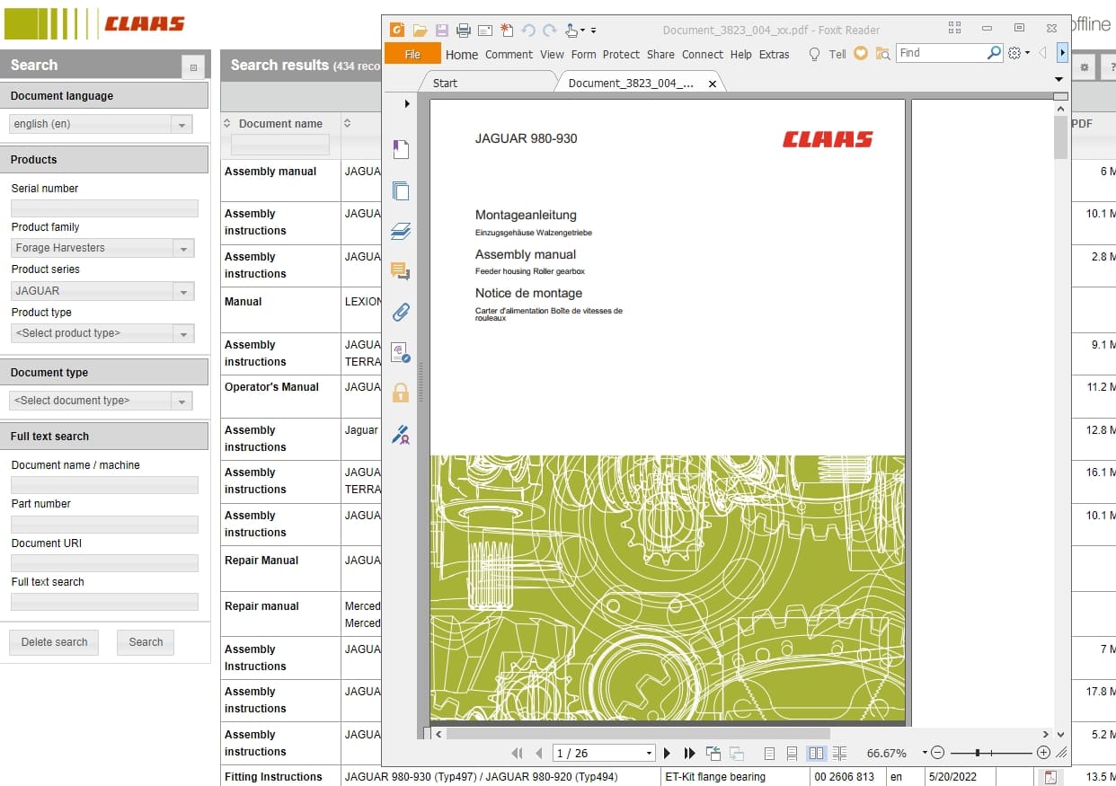 CLAAS WebTIC Repair Manual and Parts Manual 05 2023