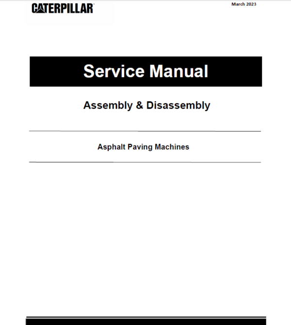 Caterpillar CAT AP655F Asphalt Paver Service Repair Manual (47900001 and up)