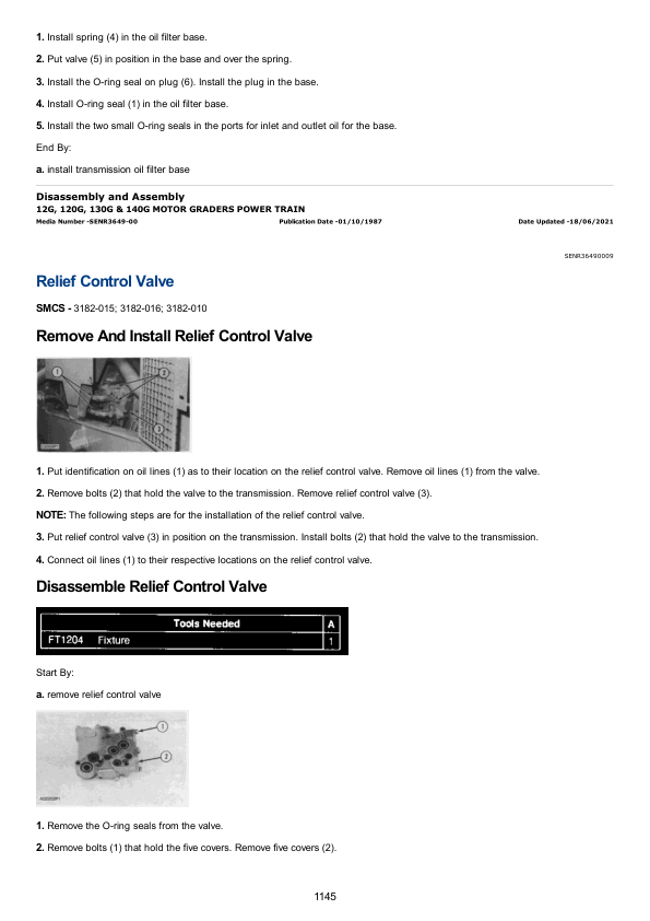 Caterpillar CAT 140G Motor Grader Service Repair Manual (5MD00001 and up)