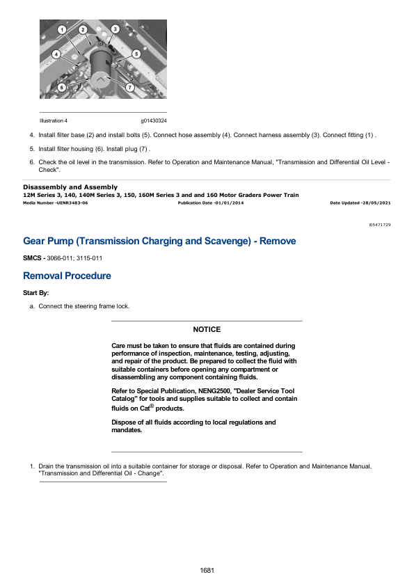 Caterpillar CAT 150 Motor Grader Service Repair Manual (ENK00001 and up)