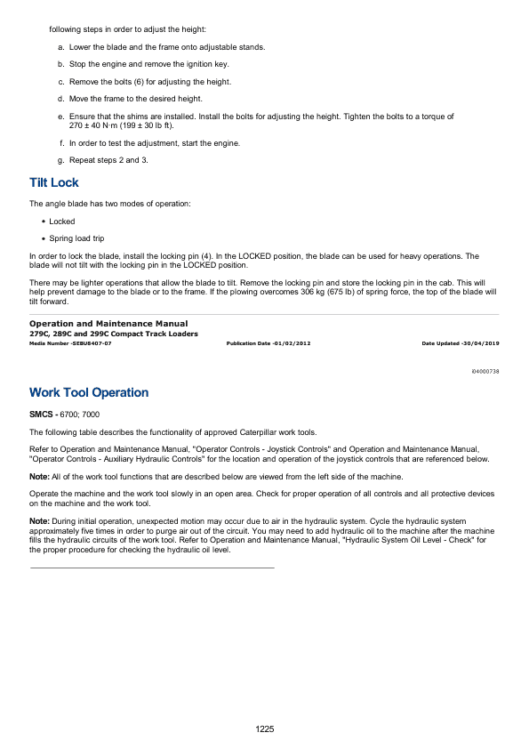 Caterpillar CAT 279C Compact Track Loader Service Repair Manual (MBT00001 and up)