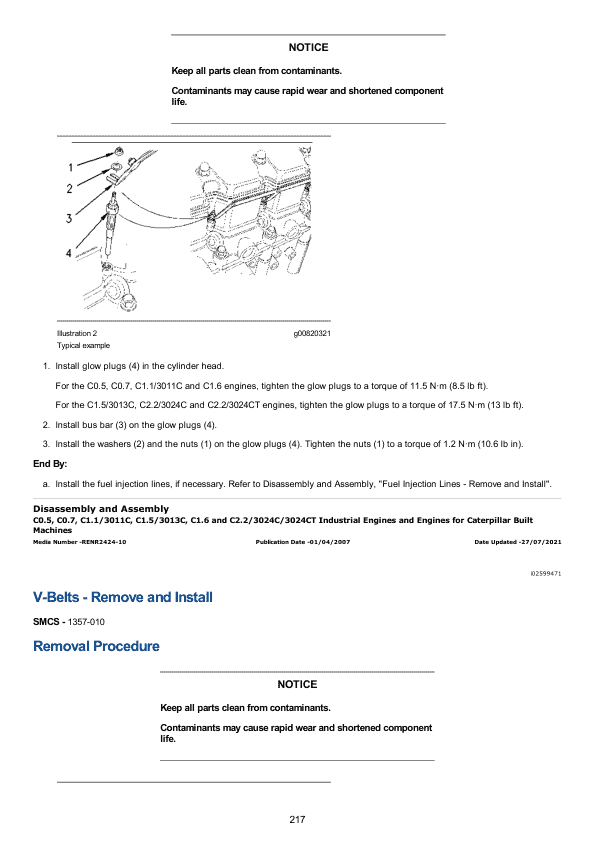 Caterpillar CAT 3013C Engine Machine Service Repair Manual (CSS00001 and up) Workshop Guide
