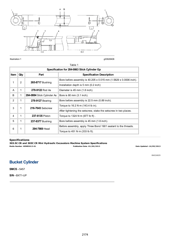 Caterpillar CAT 303C CR Mini Hydraulic Excavator Service Repair Manual (BXT00001 and up)