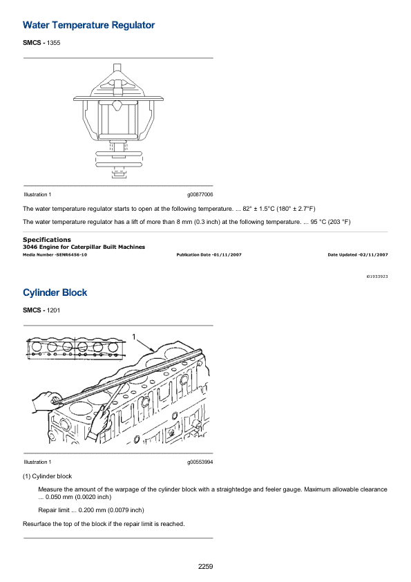 Caterpillar CAT 3046 Engine Machine Service Repair Manual (MHK00001 and up) Workshop Guide