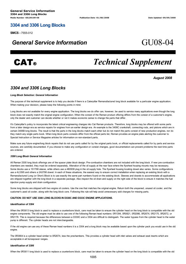 Caterpillar CAT 304C CR Mini Hydraulic Excavator Service Repair Manual (FPK00001 and up)