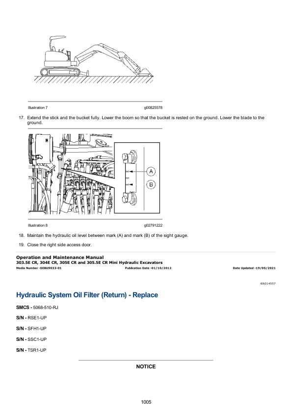 Caterpillar CAT 304E Mini Hydraulic Excavator Service Repair Manual (TSR00001 and up) Workshop Guide
