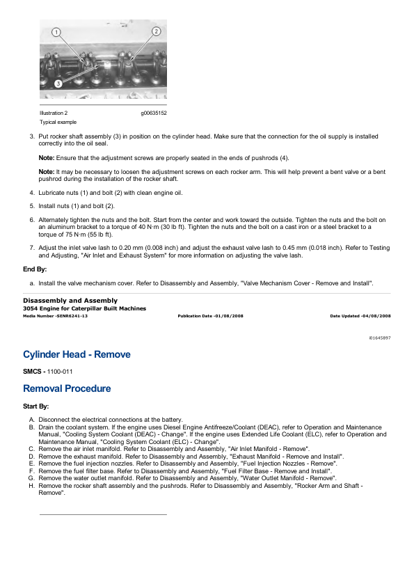 Caterpillar CAT 3054 Engine Service Repair Manual (5HK00001 and up)