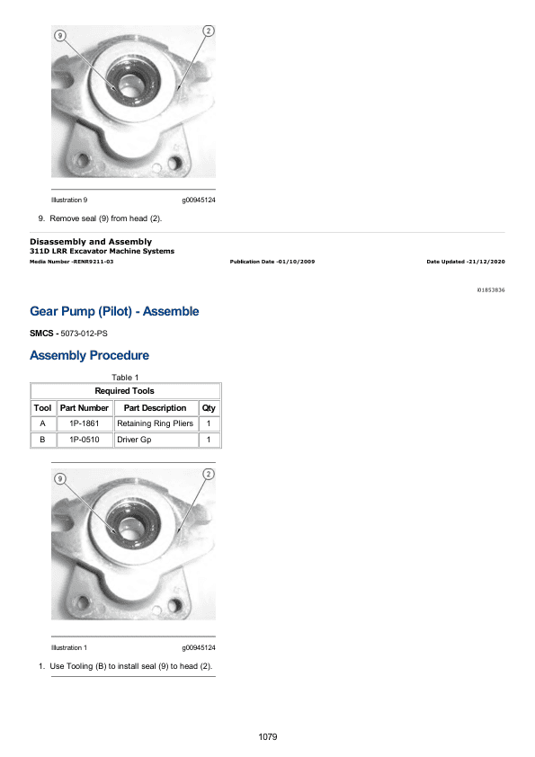Caterpillar CAT 311D LRR Excavator Service Repair Manual (CLA00001 and up)