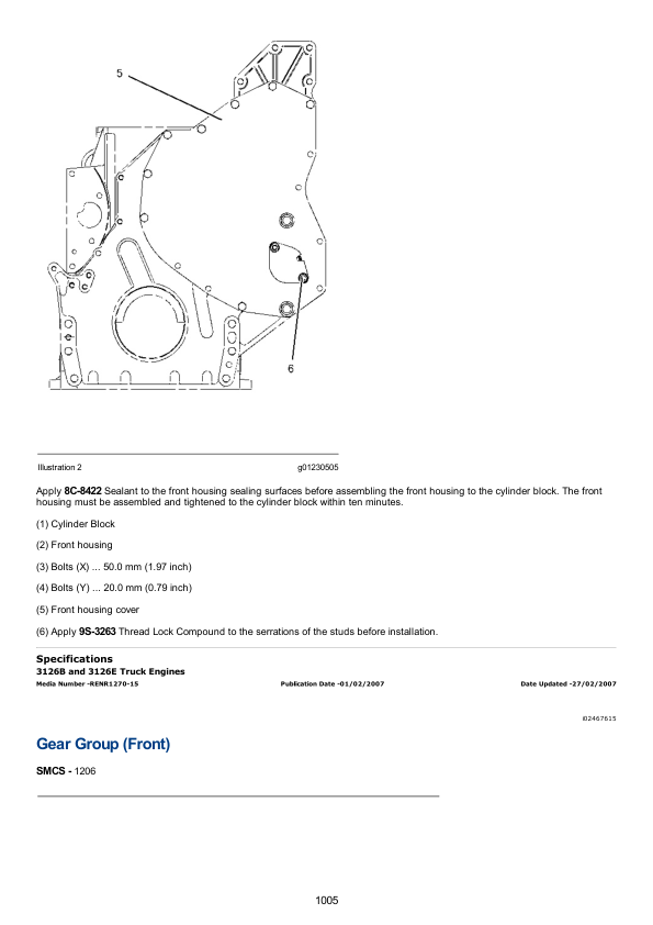 Caterpillar CAT 3126E Truck Engine Service Repair Manual (CKM00001 and up) Workshop Guide