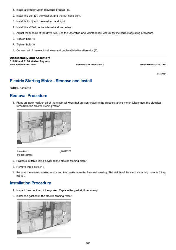 Caterpillar CAT 3176C Marine Engine Service Repair Manual (6BW00001 and up)