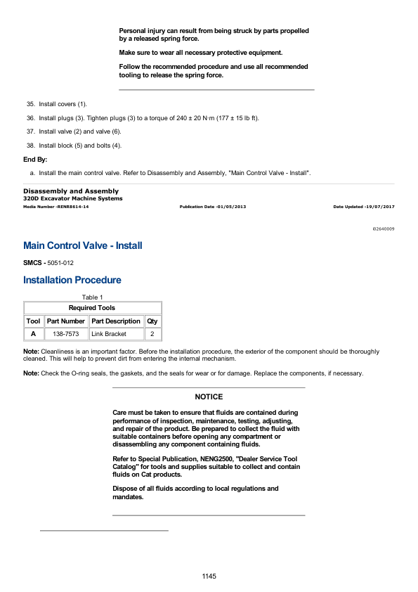 Caterpillar CAT 320D Excavator Service Repair Manual (JPD00001 and up)