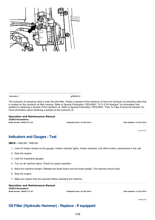 Caterpillar CAT 323D3 Excavator Service Repair Manual (FEY00001 and up)