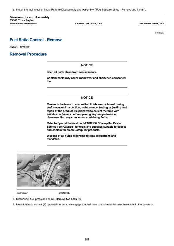Caterpillar CAT 3306C Truck Engine Service Repair Manual (9TL00001 and up) Workshop Guide
