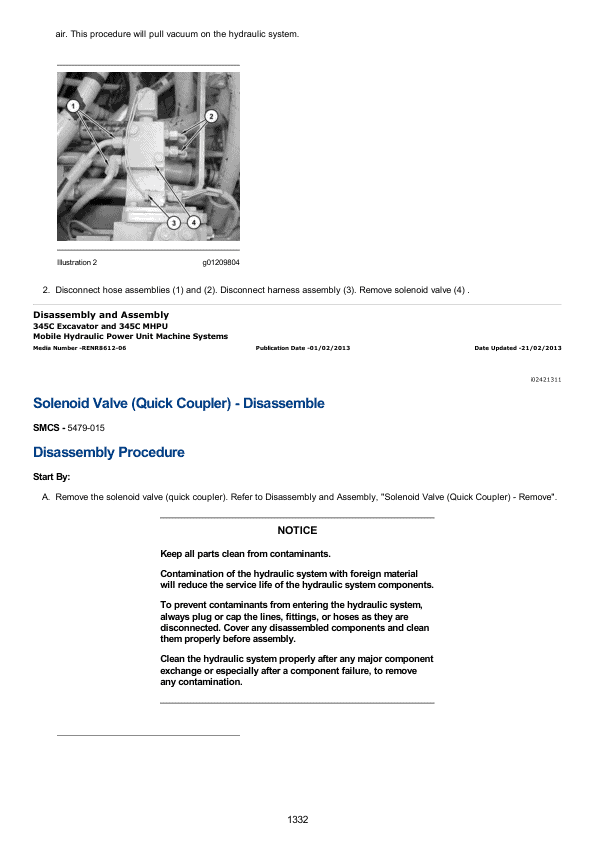 Caterpillar CAT 345C L Hydraulic Excavator Service Repair Manual (GPH00001 and up)