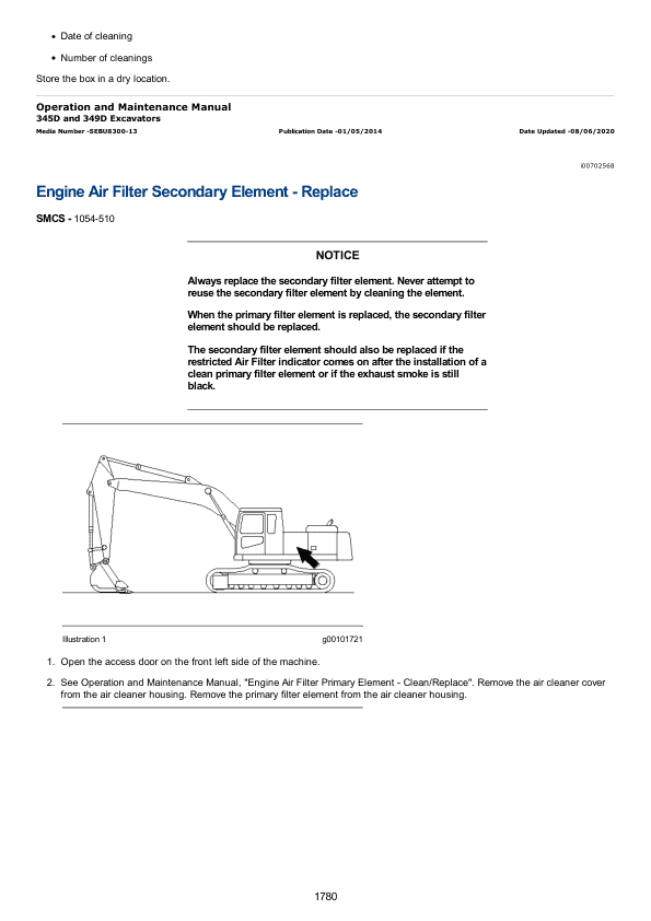 Caterpillar CAT 345D L Excavator Service Repair Manual (EEH00001 and up)