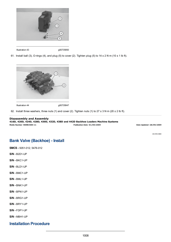 Caterpillar CAT 416D Backhoe Loader Service Repair Manual (B2D00001 and up)