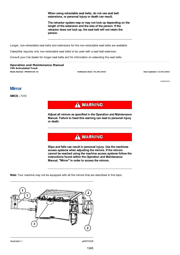 Caterpillar CAT 745 Articulated Dump Truck Service Repair Manual (3F600001 and up) Workshop Guide