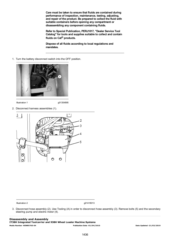 Caterpillar CAT 938H Wheel Loader Service Repair Manual (MJC00001 and up)