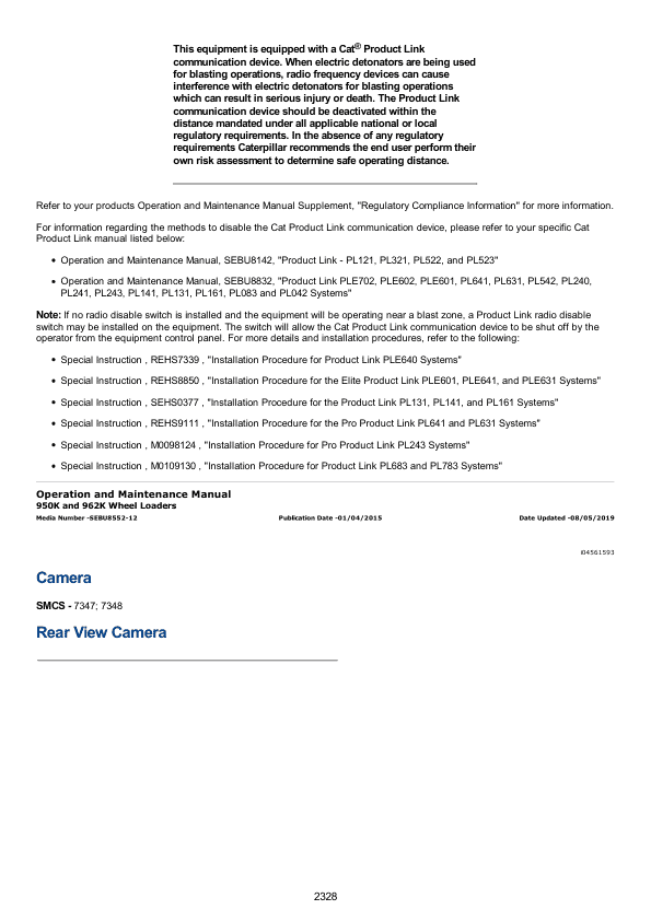 Caterpillar CAT 962K Wheel Loader Service Repair Manual (FLL00001 and up)