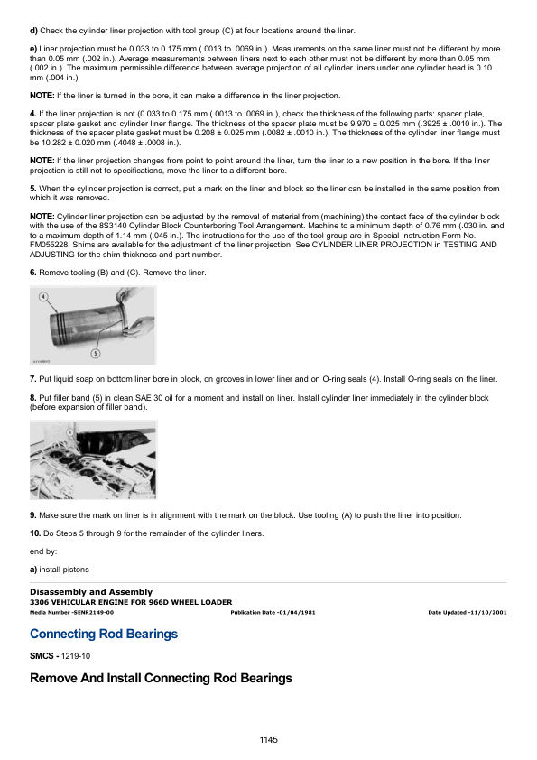 Caterpillar CAT 966D Wheel Loader Service Repair Manual (35S02075 till 02147)
