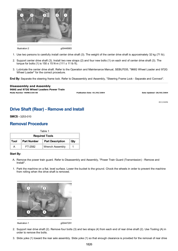 Caterpillar CAT 966G Wheel Loader Service Repair Manual (AAH00001 till 00354)