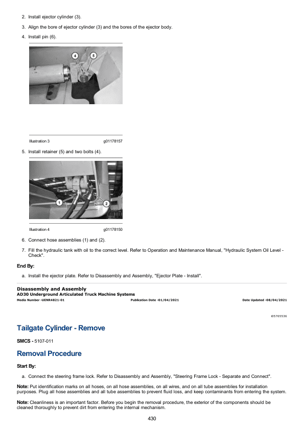 Caterpillar CAT AD30 Underground Articulated Truck Service Repair Manual (GXR00001 and up)