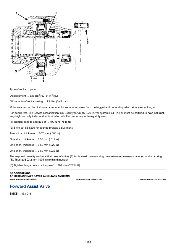 Caterpillar CAT AP-800C Asphalt Paver Service Repair Manual (1PM00001 and up) Workshop Guide