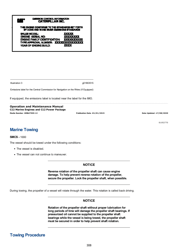 Caterpillar CAT C12 Marine Engine Service Repair Manual (NFL00001 and up) Workshop Guide