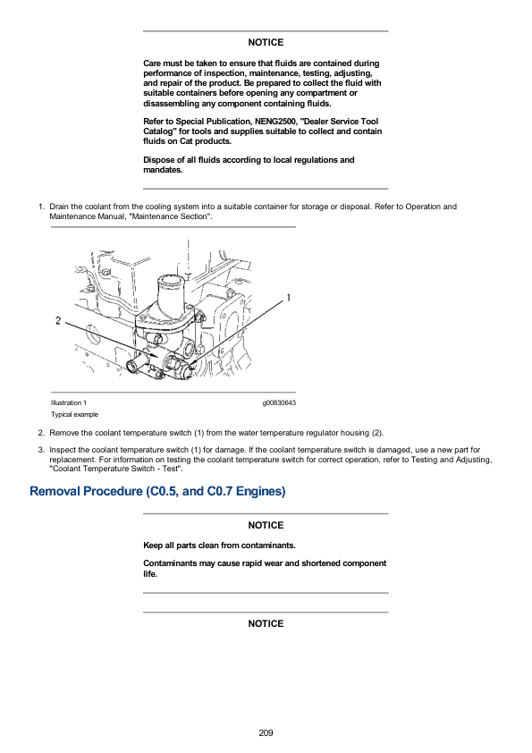 Caterpillar CAT C2.2 Engine Service Repair Manual (G7M00001 and up)