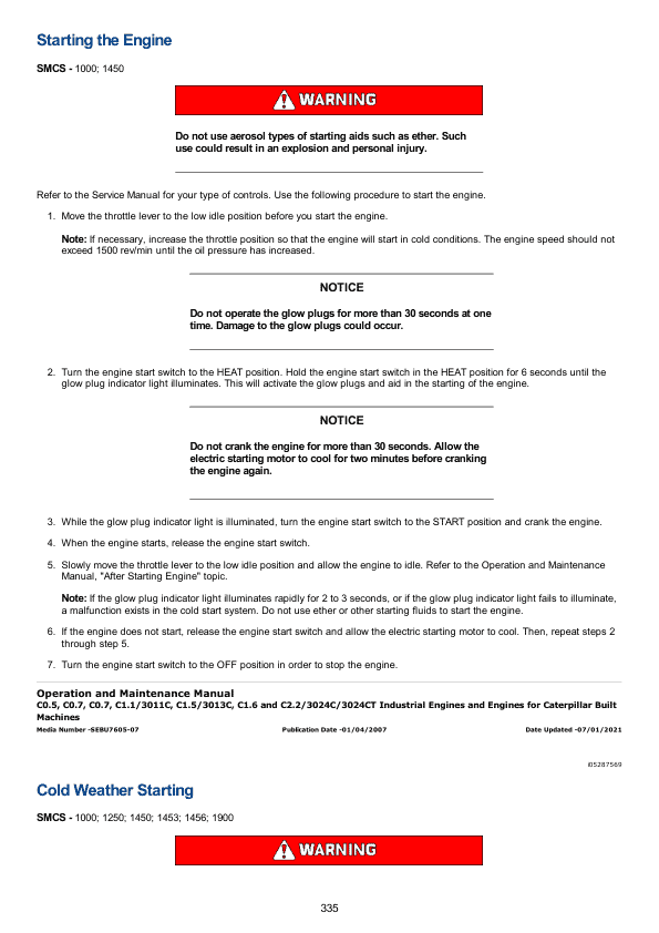 Caterpillar CAT C2.2 Engine Service Repair Manual (G7M00001 and up)