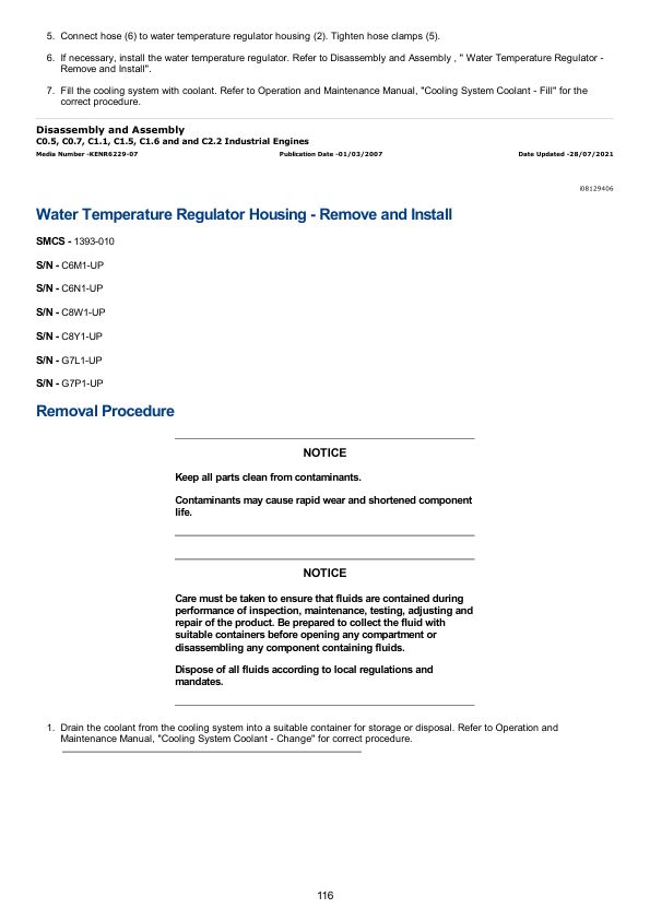 Caterpillar CAT C2.2 Industrial Engine Service Repair Manual (C8Y00001 and up) Workshop Guide