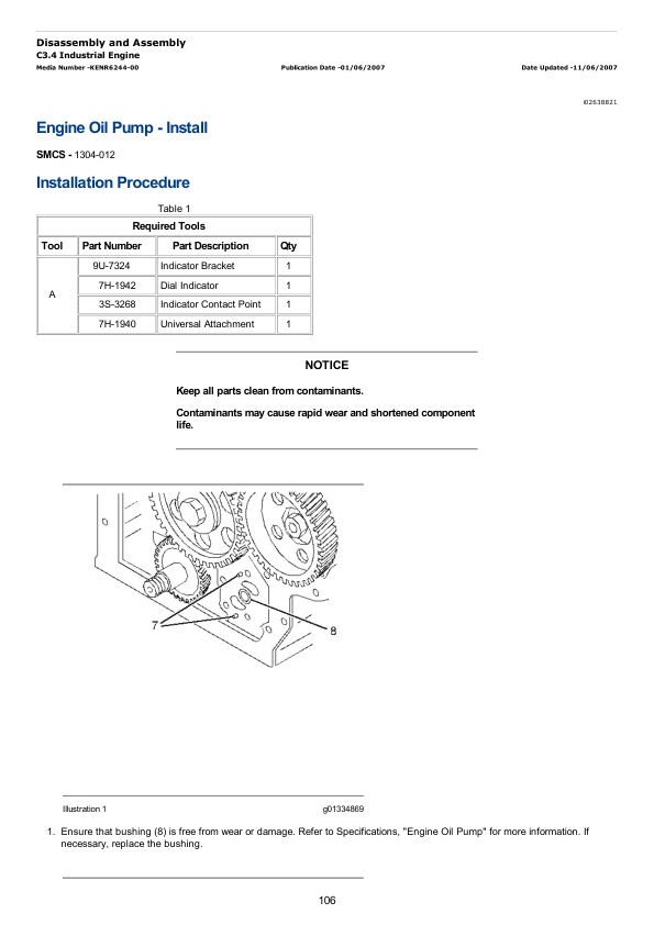 Caterpillar CAT C3.4 Industrial Engine Service Repair Manual (CJR00001 and up) Workshop Guide